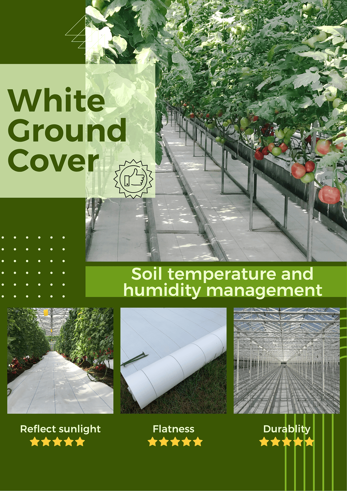 5m wide white ground cover fabric for greenhouse agriculture